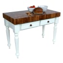 John Boos WAL-CUCR04-AL Rustica Table, 4" End Grain American Black Walnut, Alabaster Base, 30 x 24" thumbnail 2