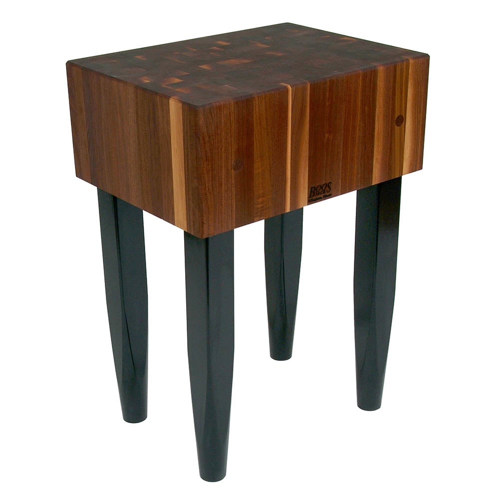 John Boos WAL-PCA2 10" Walnut Top Butcher Block Work Table - 24"L x 18"D