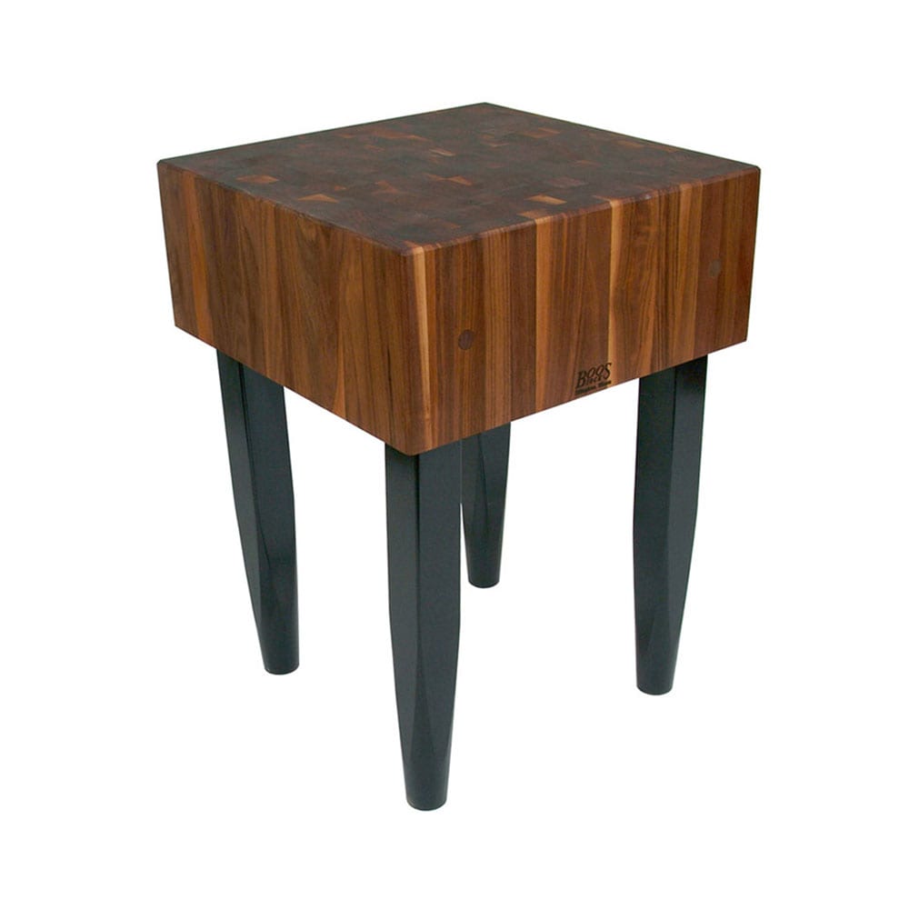 John Boos WAL-PCA5 10" Walnut Top Butcher Block Work Table - 30"L x 30"D