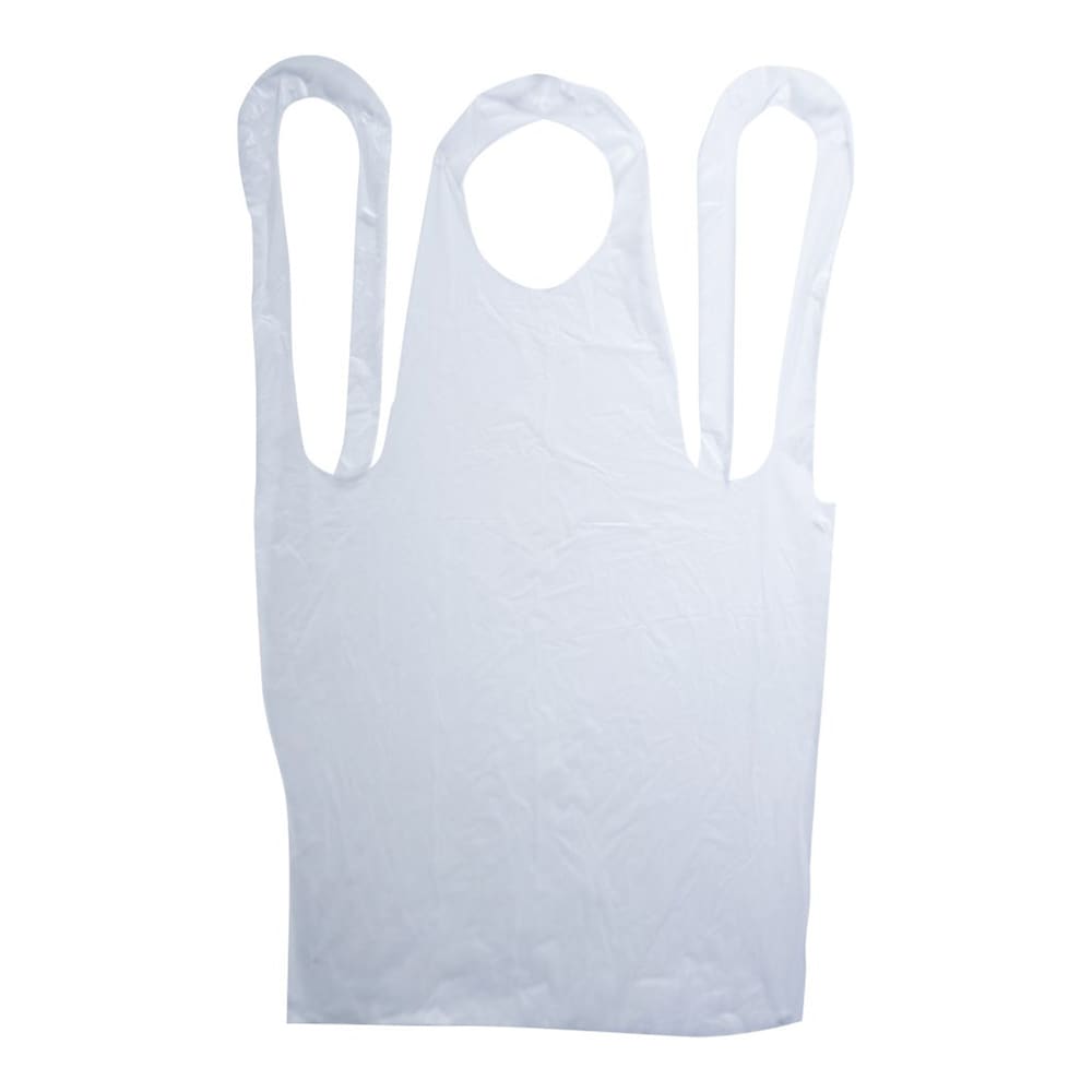Handgards Valugards Disposable Embossed Poly Apron - 28" x 46", White (304663104)