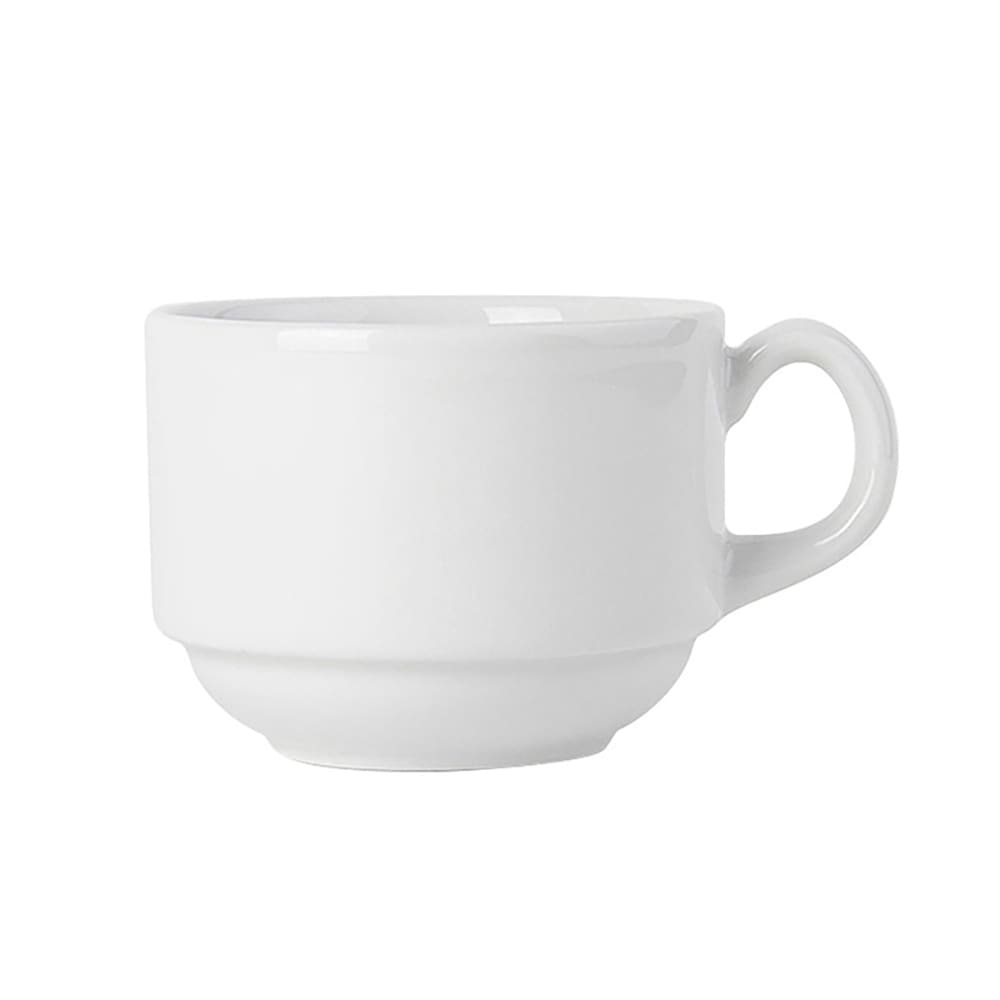 Tuxton ALF-0803 8 oz Alaska/Colorado Stackable Cup - China, Porcelain White