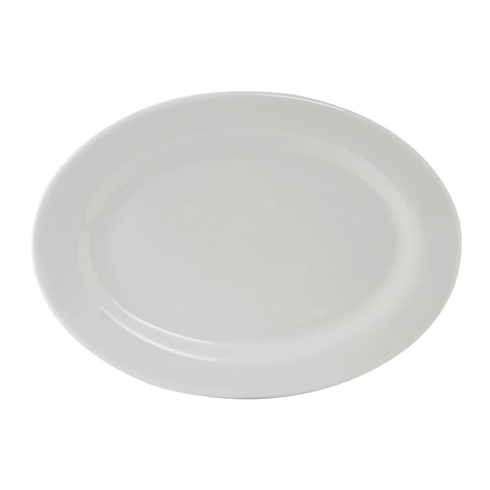 Tuxton ALH-082 8 1/4" x 5 3/4" Oval Alaska Platter - China, Porcelain White