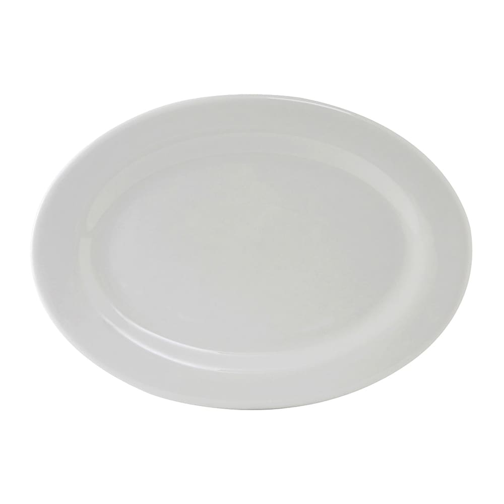 Tuxton ALH-160 16 1/8" x 11 1/4" Oval Alaska Platter - China, Porcelain White