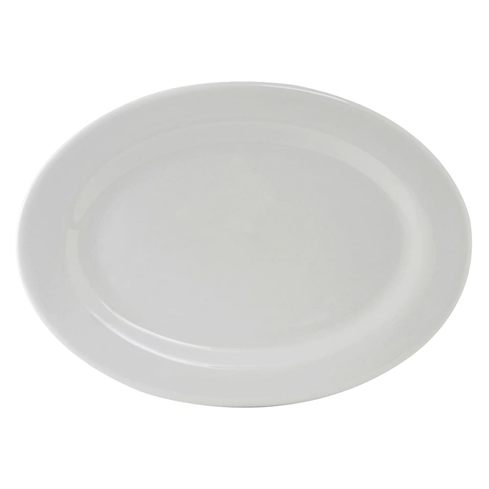 Tuxton ALH-180 18" x 13" Oval Alaska Platter - China, Porcelain White