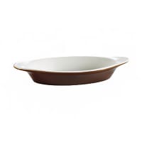 Tuxton B1N-150 17 oz. Oval, DuraTux®© Welsh Rarebit - Ceramic, Caramel/Eggshell thumbnail 2