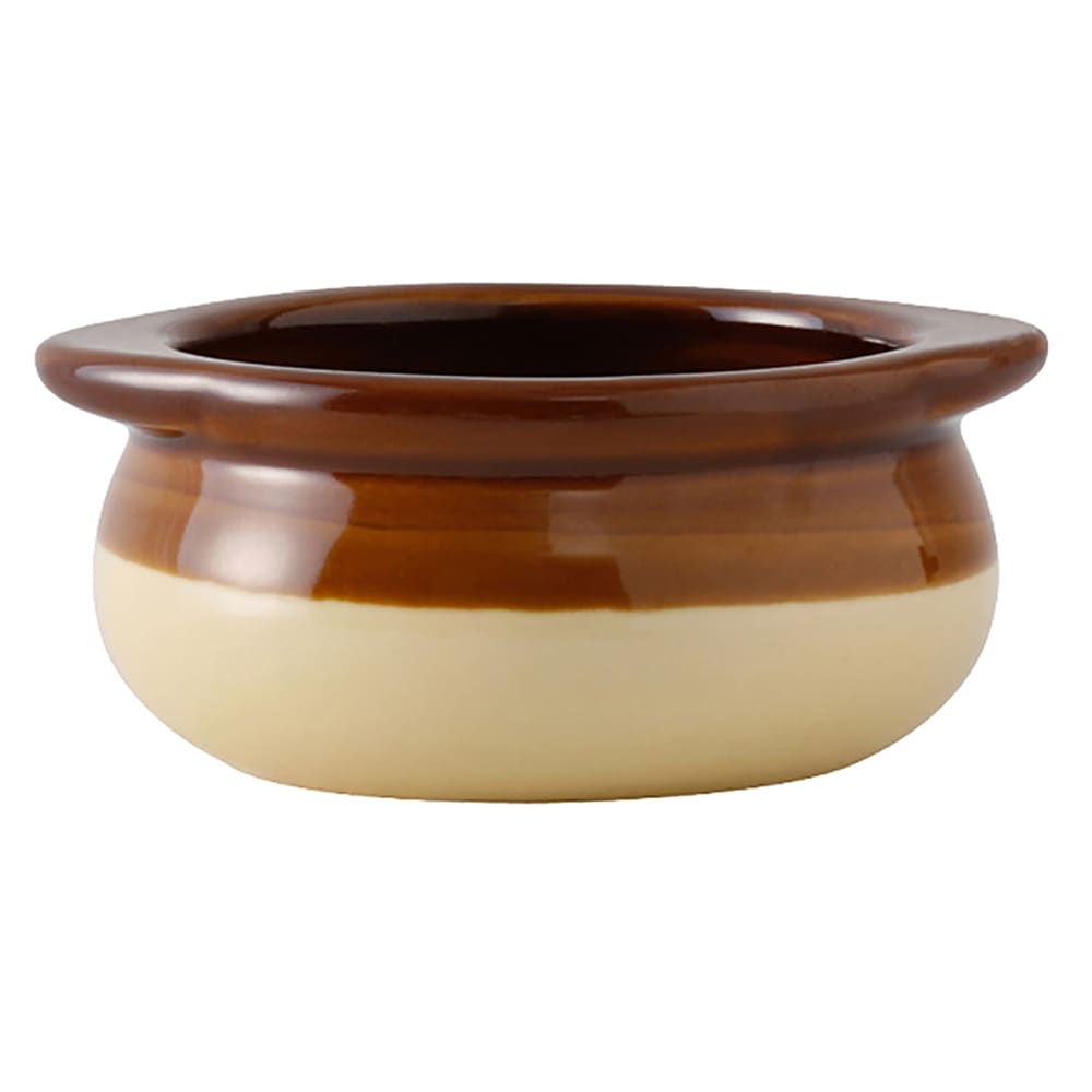 Tuxton B6S-1203 12 oz DuraTux®© Onion Soup Crock - Ceramic, Two Tone