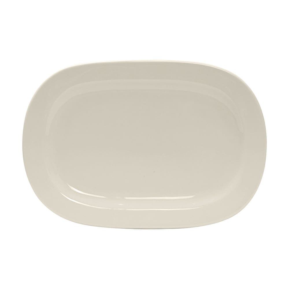 Tuxton BEH-116M Rectangular Daytona Platter - 11 3/4" x 8 1/4", Ceramic, American White/Eggshell