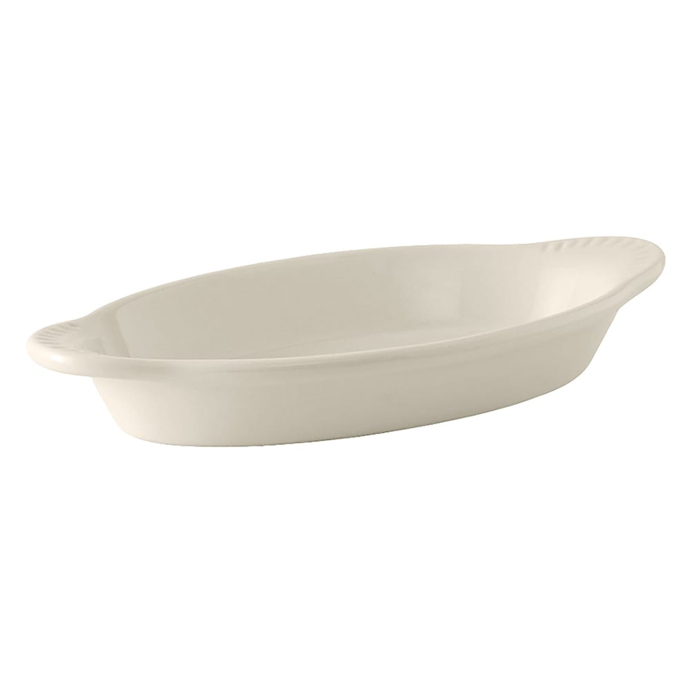 Tuxton BEN-150 17 oz. Oval, DuraTux®© Welsh Rarebit - Ceramic, American White/Eggshell