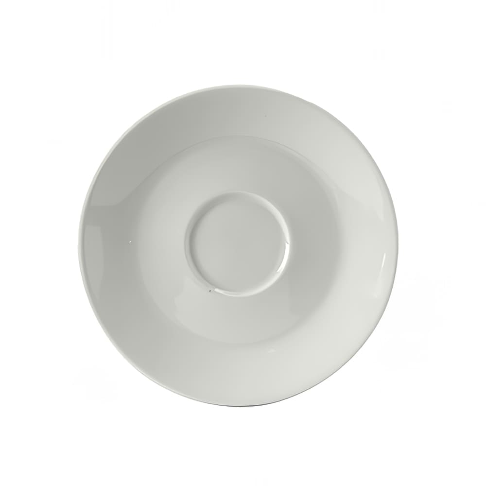Tuxton BPE-0631 6 3/8" Round DuraTux®© Cappuccino Saucer - China, Porcelain White