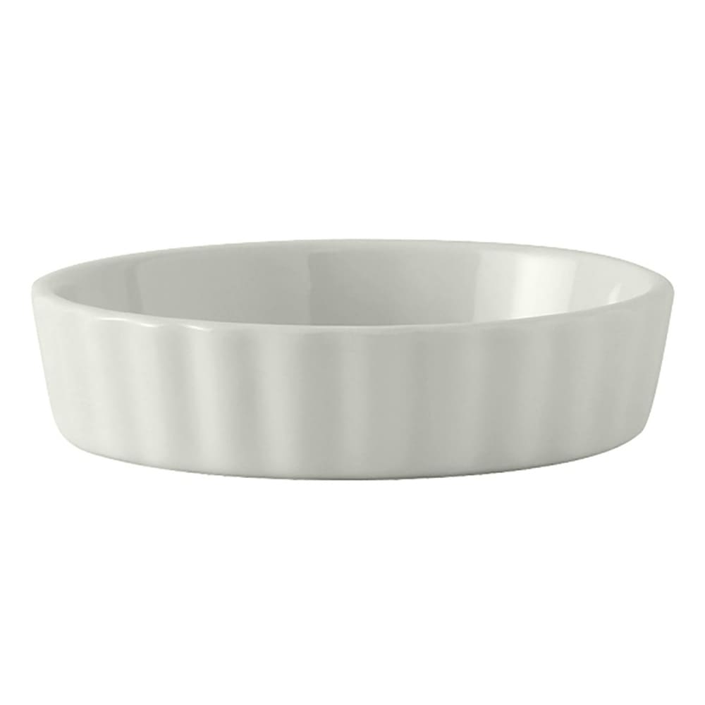 Tuxton BPK-0805 8 oz Round Creme Brulee Dish - Ceramic, Porcelain White