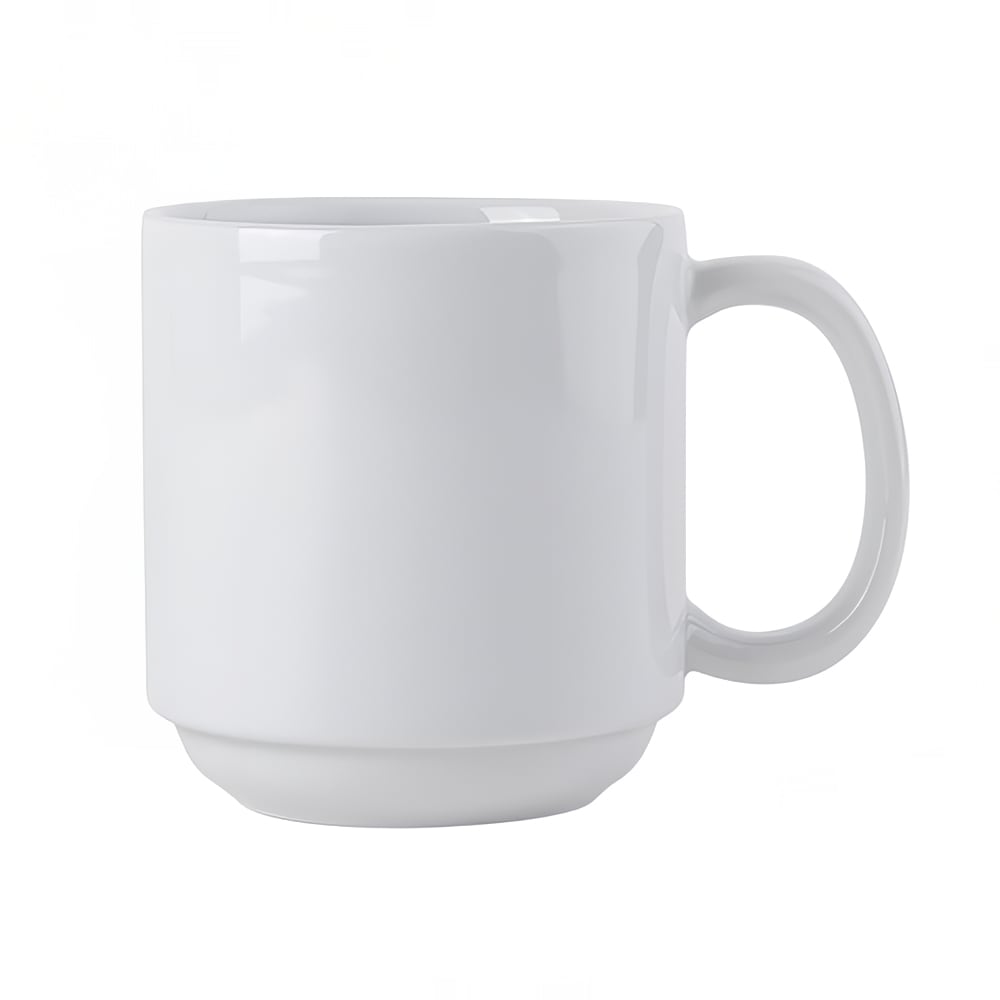 Tuxton BPM-110J 12 oz DuraTux®© Yukon Mug - China, Porcelain White