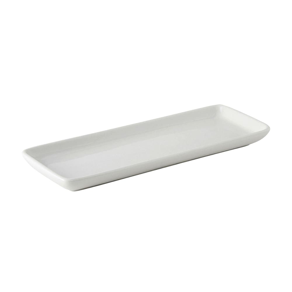 Tuxton BPZ-1341 13 1/2" x 5" Rectangular DuraTux®© Tray - China, Porcelain White