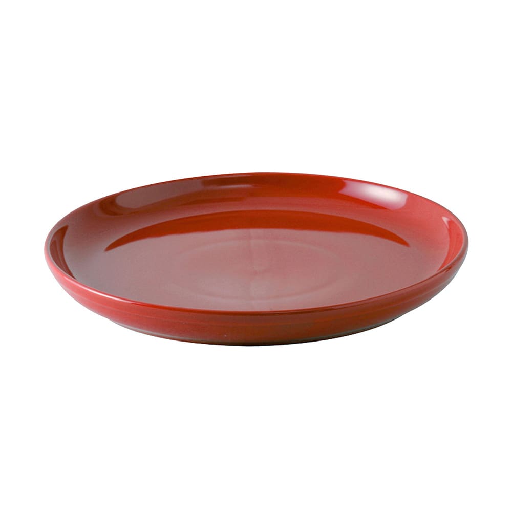 Tuxton BQA-1315 13 1/8" Round DuraTux®© Pizza Plate - Ceramic, Cayenne