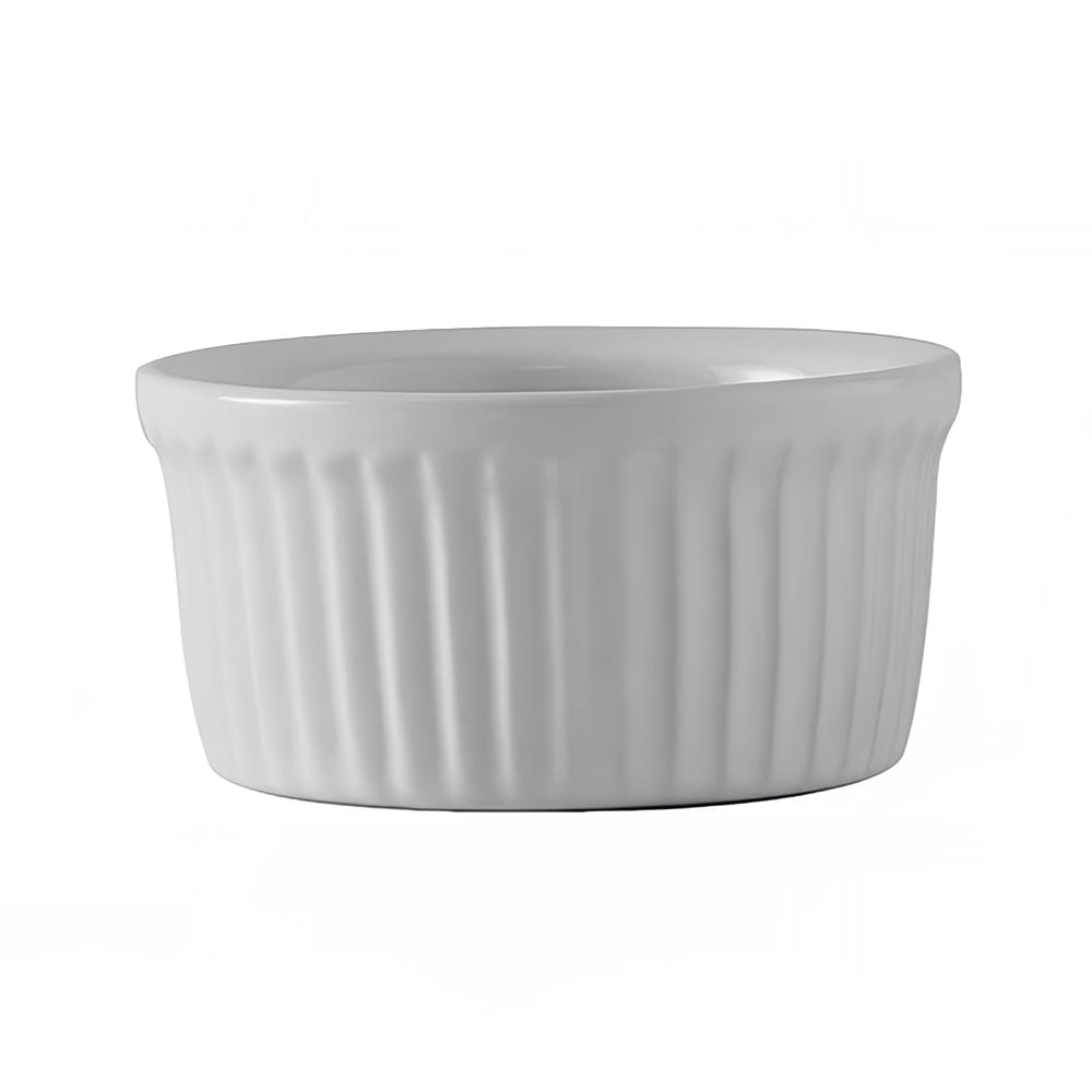 Tuxton BWX-0252 2 1/2 oz Fluted Ramekin - Ceramic, White