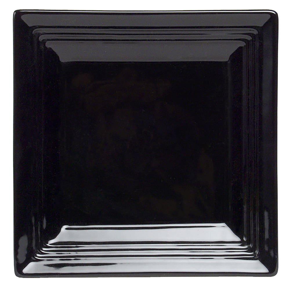 Tuxton CBH-0845 8 1/2" Square Concentrix®© Plate - Ceramic, Black
