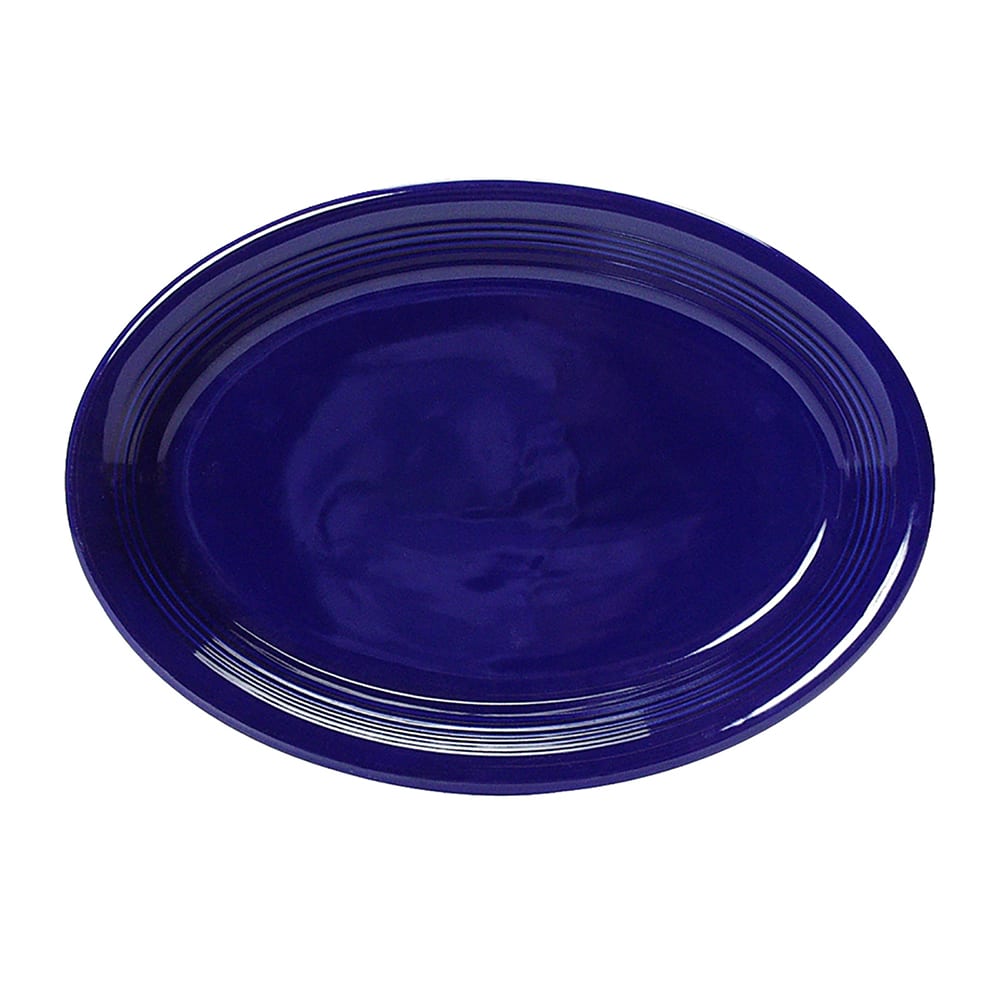 Tuxton CCH-0962 9 3/4" x 7" Oval Concentrix®© Platter - Ceramic, Cobalt