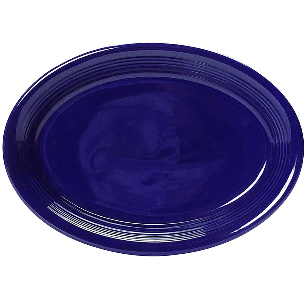 Tuxton CCH-1142 11 1/2" x 8 3/4" Oval Concentrix®© Platter - Ceramic, Cobalt