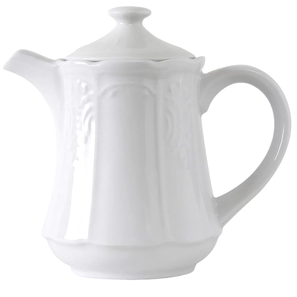 Tuxton CHT-170 18 oz Chicago Coffee/Tea Pot - China, Porcelain White