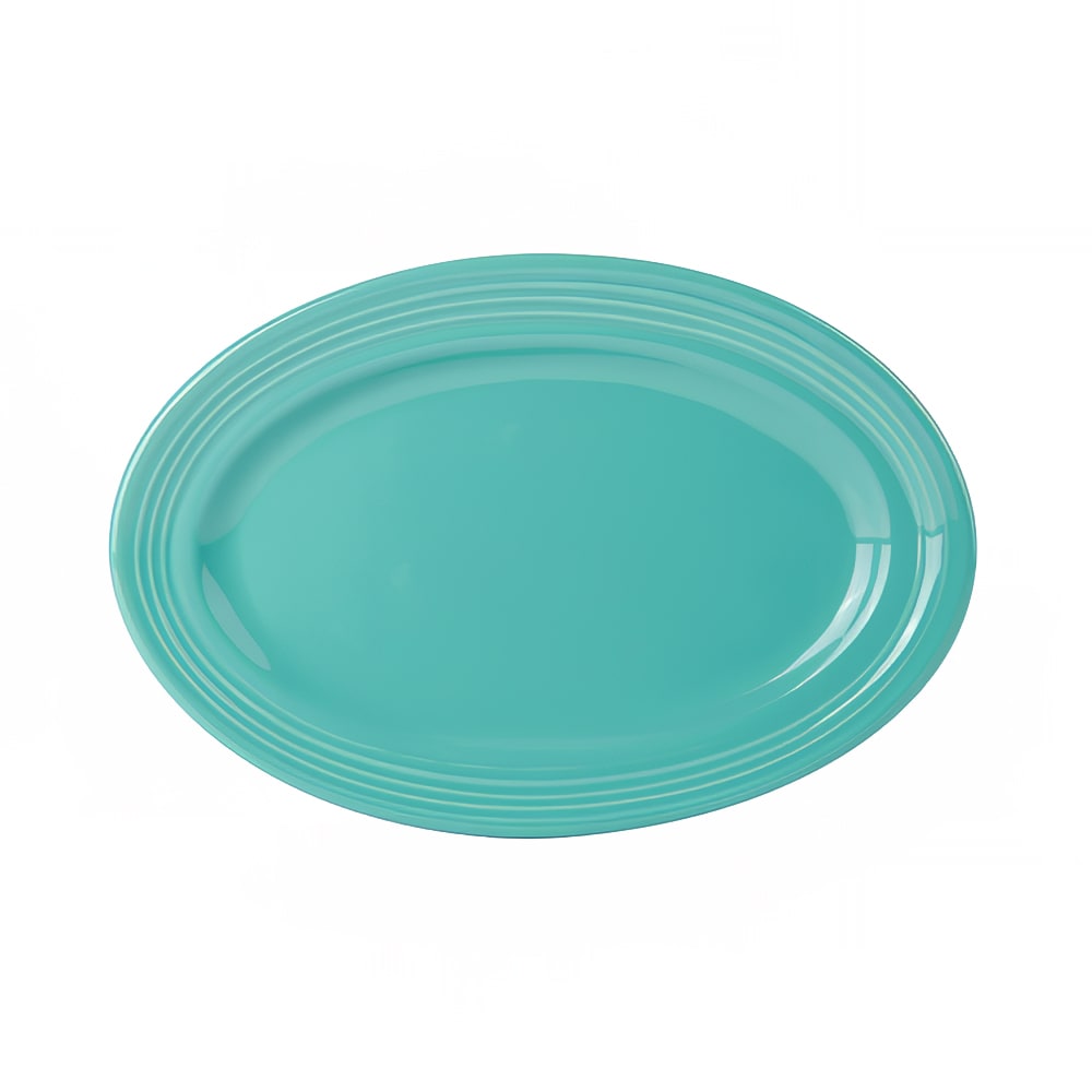 Tuxton CIH-096 9 3/4" x 6 1/2" Oval Platter - China, Island Blue