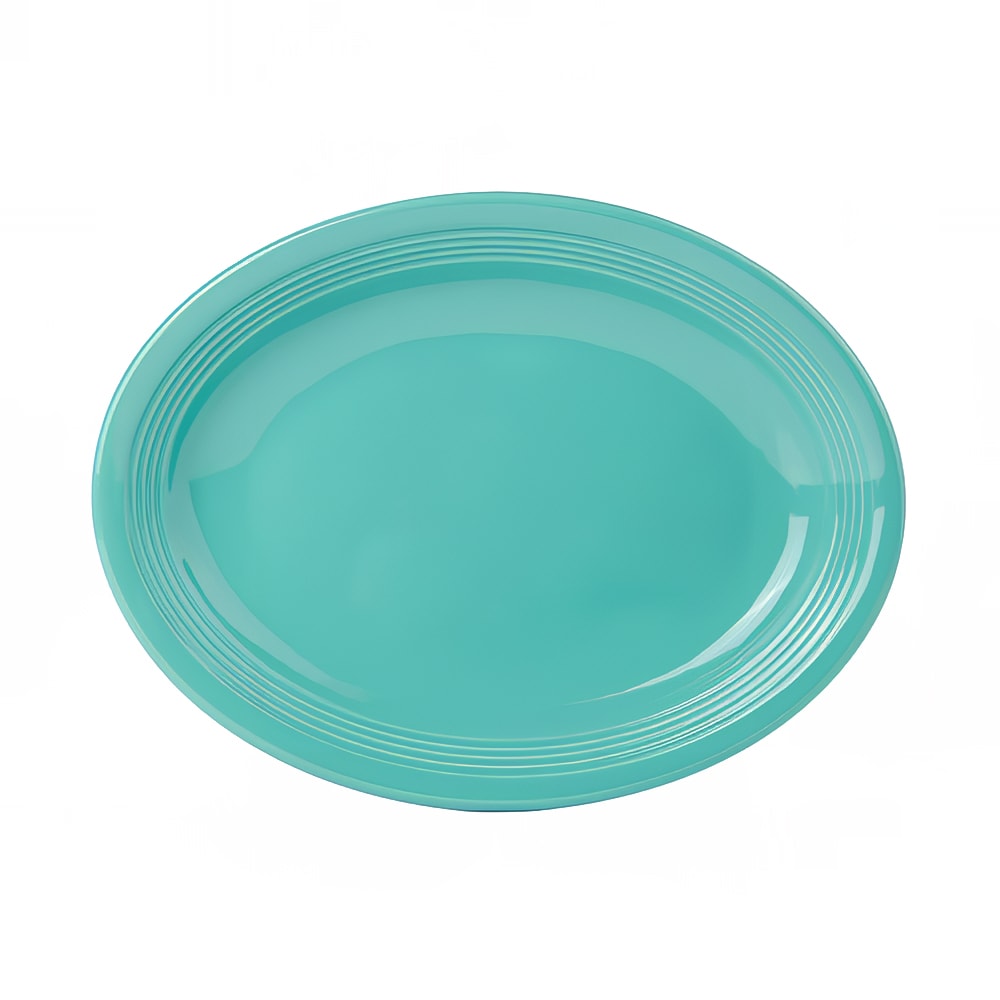 Tuxton CIH-1142 11 1/2" x 8 3/4" Oval Platter - China, Island Blue