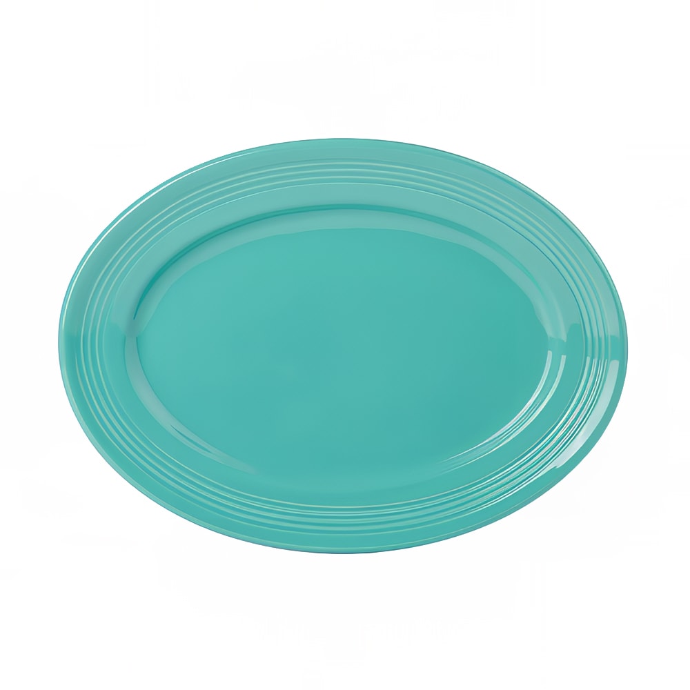 Tuxton CIH-116 11 1/2" x  8 3/8" Oval Platter - China, Island Blue