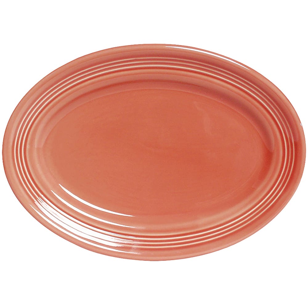 Tuxton CNH-116 11 1/2" x 8 3/8" Oval Concentrix®© Platter - Ceramic, Cinnebar