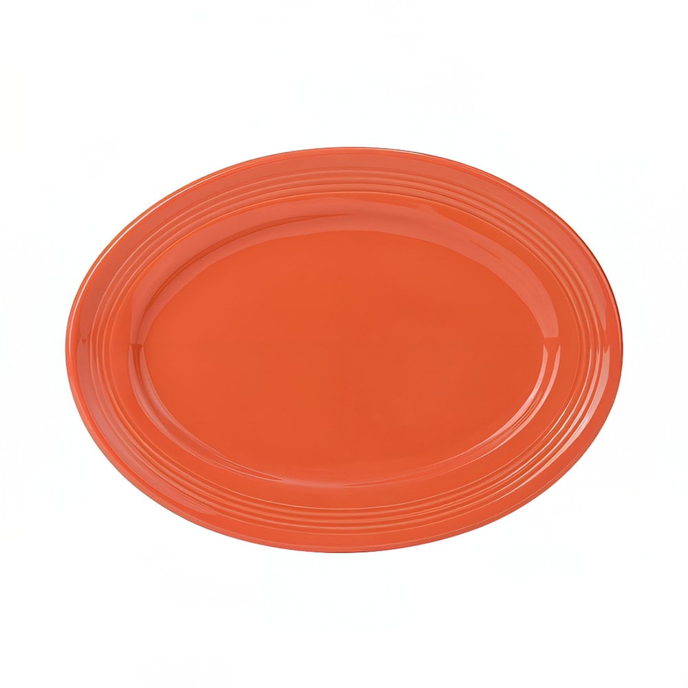 Tuxton CPH-116 11 1/2" x 8 3/8" Oval Platter - China, Papaya