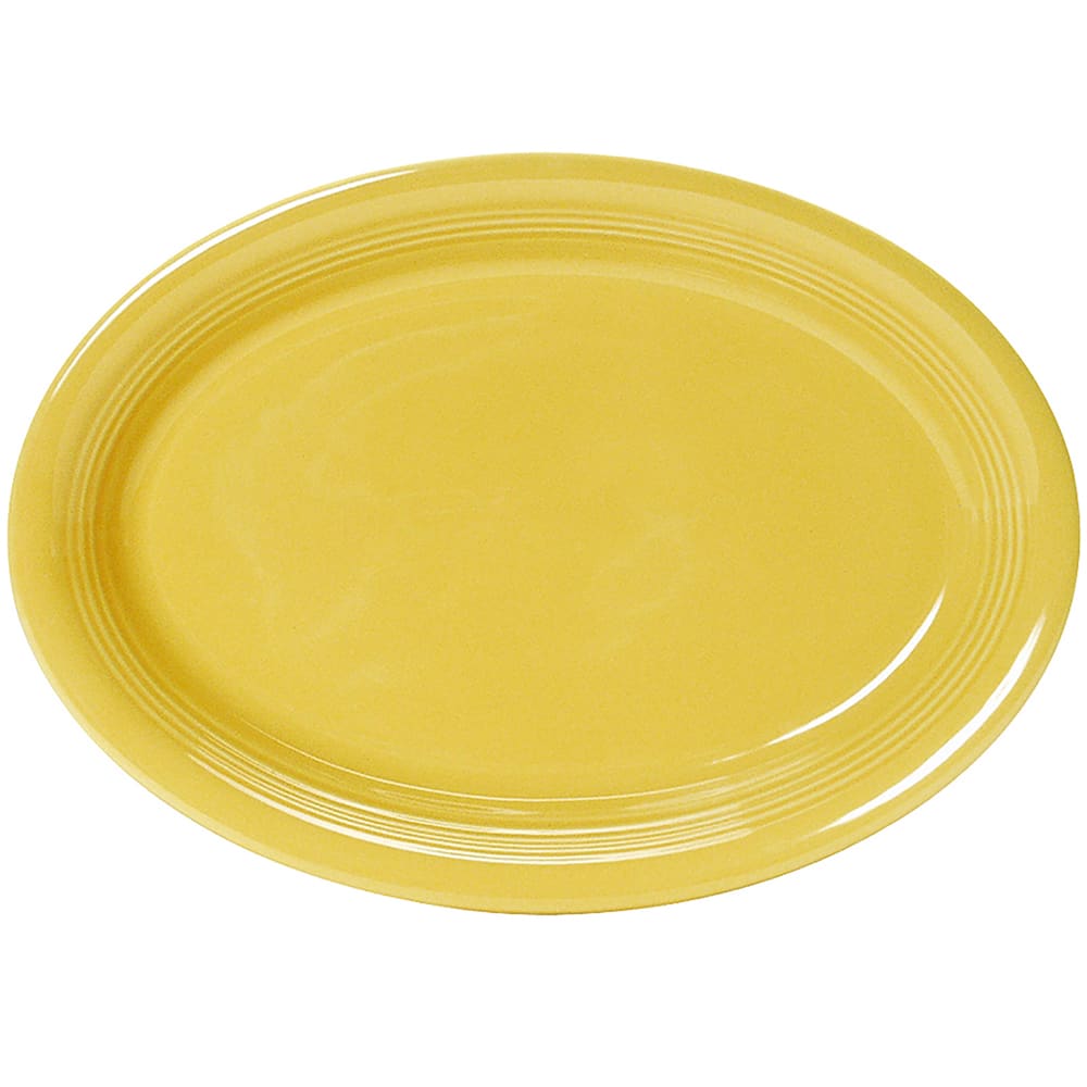 Tuxton CSH-1142 11 1/2" x 8 3/4" Oval Concentrix®© Platter - Ceramic, Saffron