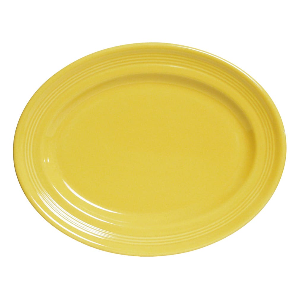 Tuxton CSH-116 11 1/2" x 8 3/8" Oval Concentrix®© Platter - Ceramic, Saffron