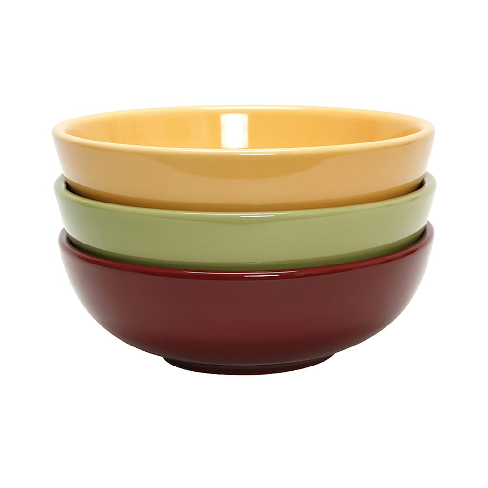 Tuxton DYB-480G 48 oz Round DuraTux®© Menudo/Salad/Pasta Bowl - Ceramic, Assorted Colors
