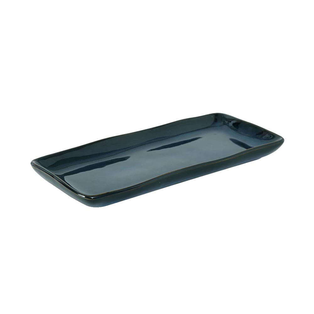 Tuxton GAN-550 11 5/8" x 5 1/8" Rectangular Artisan Tray - Ceramic, Night Sky