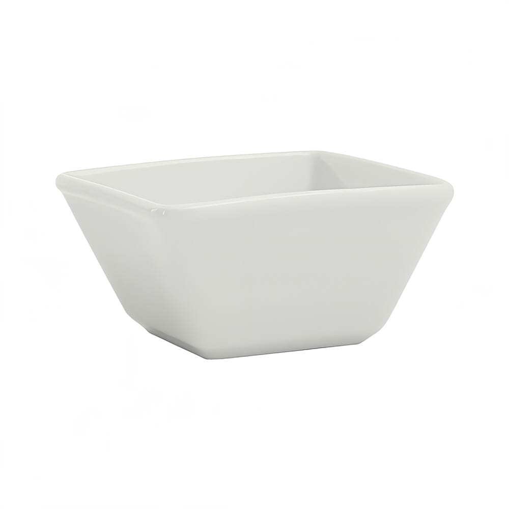 Tuxton GSP-040 8 oz Square Santorini Bouillon Bowl - Ceramic, Porcelain White