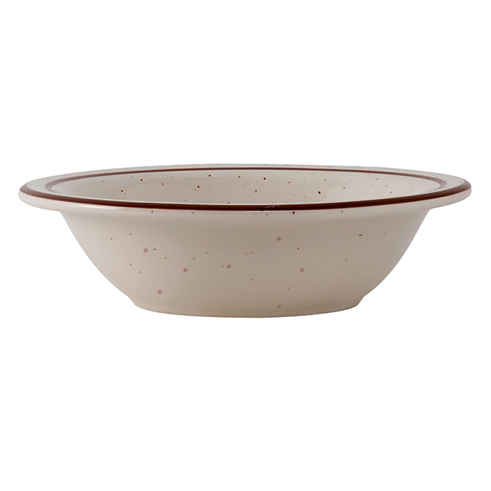Tuxton TBS-010 11 oz Round Bahamas Grapefruit Bowl - Ceramic, American White/Eggshell w/ Brown Speckle