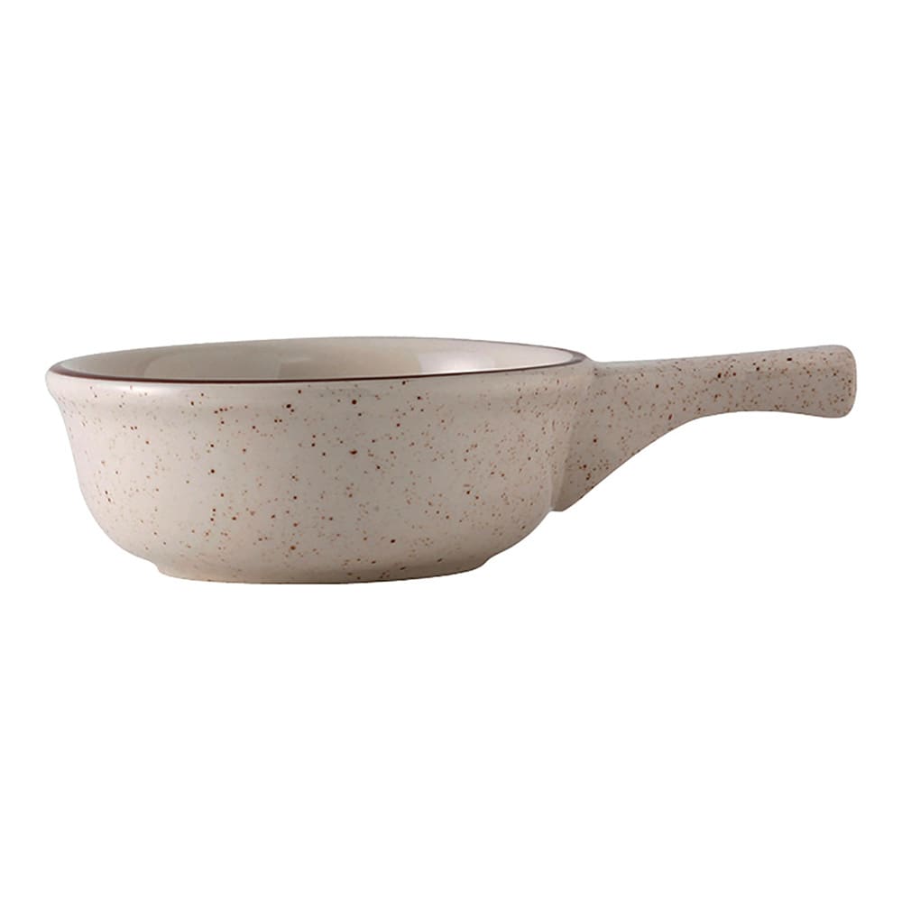 Tuxton TBS-048 10 oz French Casserole Dish w/ Handle - Ceramic, American White