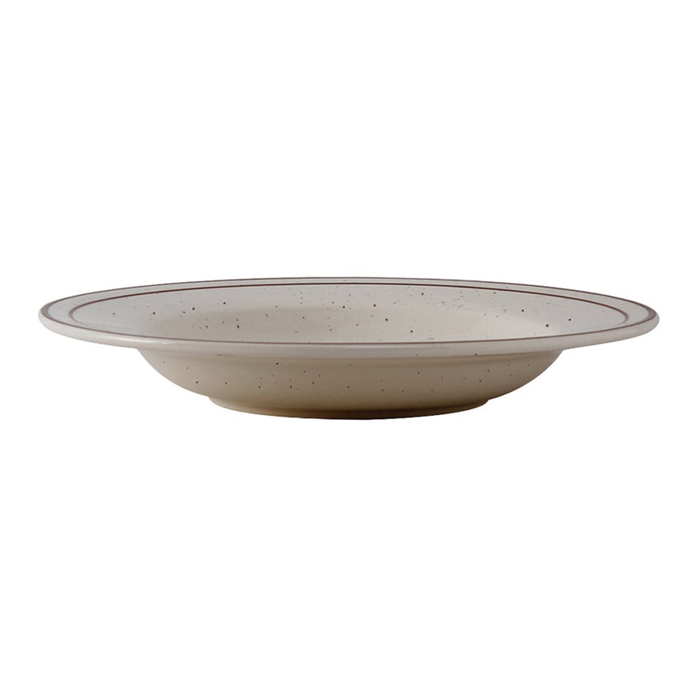 Tuxton TBS-110 15 oz Round Bahamas Pasta Bowl - Ceramic, American White/Eggshell with Brown Speckle