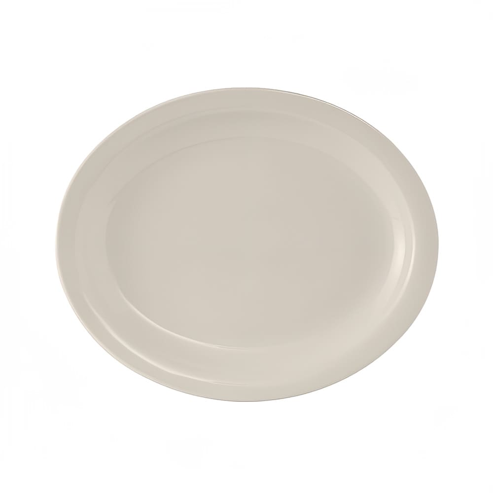 Tuxton TNR-012 Oval American White Narrow Rim Platter, Nevada, Oval