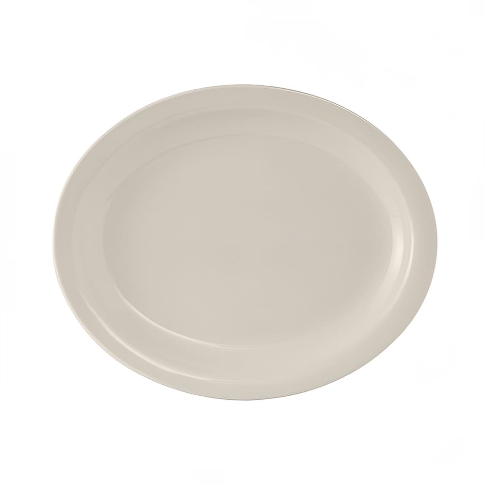 Tuxton TNR-013 Oval American White Narrow Rim Platter, Nevada, Oval