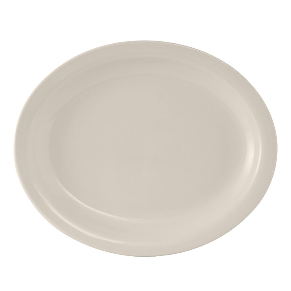 Tuxton TNR-040 Oval American White Narrow Rim Platter, Nevada, Oval