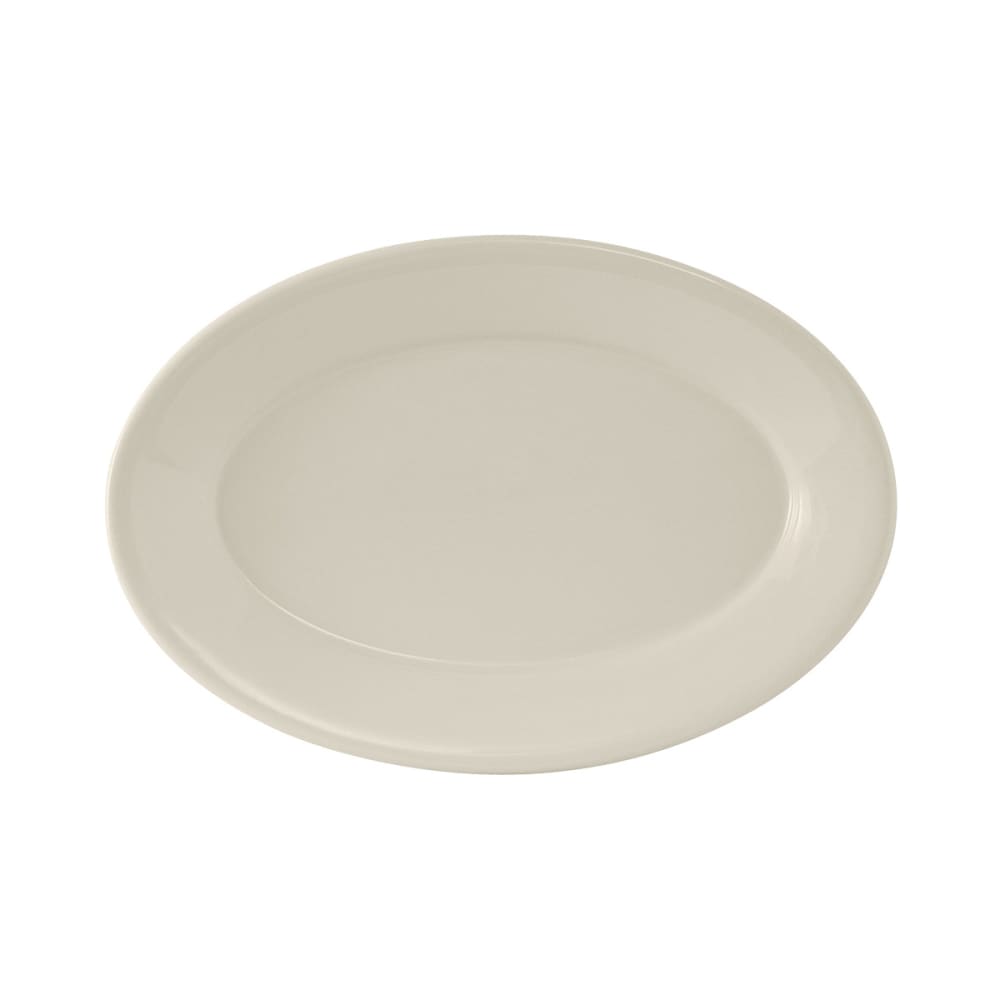 Tuxton TRE-914 12 5/8" x 8 3/4" Oval Reno Platter - Ceramic, American White/Eggshell