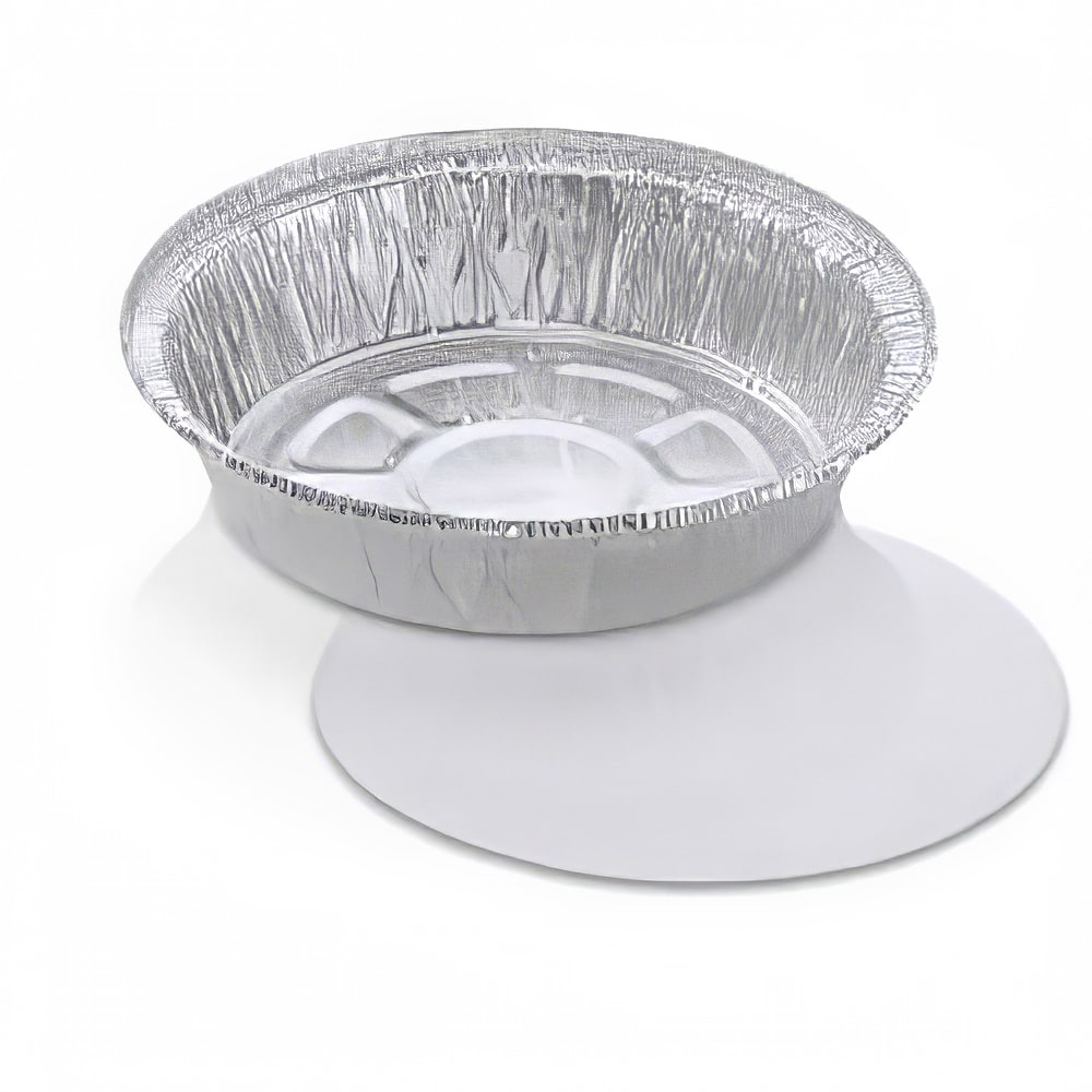 Handi-Foil JCO 7" Round Disposable Foil Pan w/ Board Lid (8070COMBO)