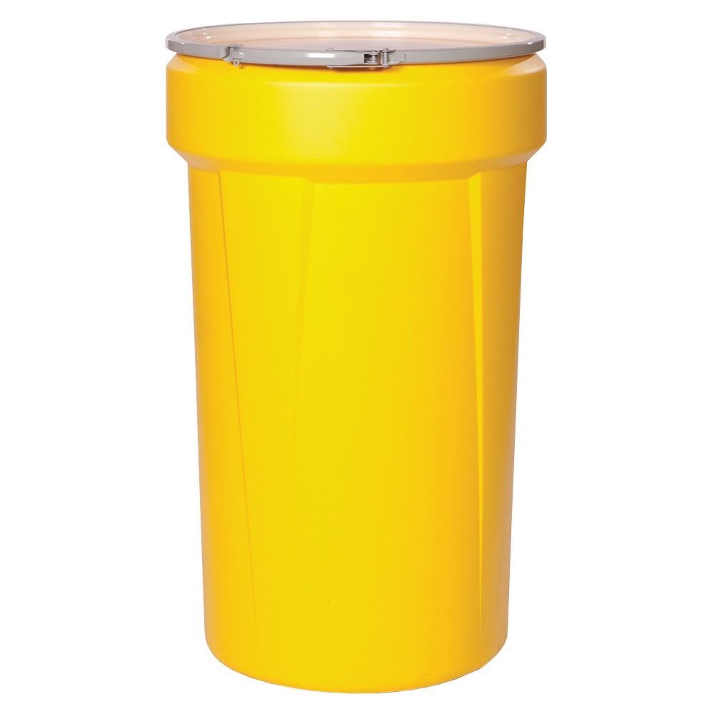 Eagle Manufacturing 55 gal Lab Pack Open Head Drum w/ Metal Lever Lock Lid, Yellow (1655M)