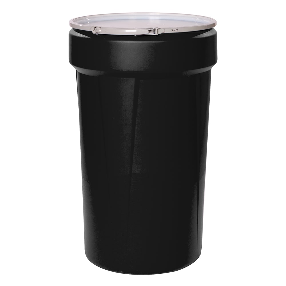 Eagle Manufacturing 55 gal Lab Pack Open Head Drum w/ Metal Lever Lock Lid, Black (1655MBLK)