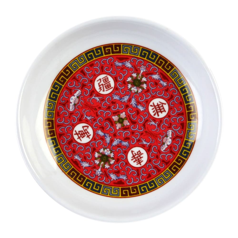 Thunder Group 102.8TR 2 oz Melamine Sauce Dish, Red/White