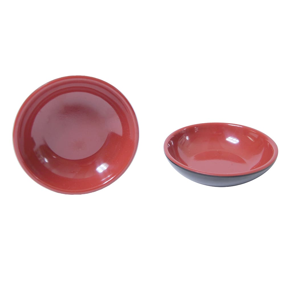 Thunder Group 1101JBR 1 oz Melamine Sauce Dish, Red/Black
