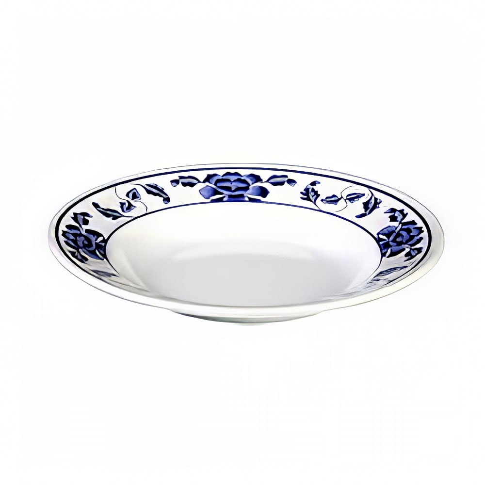 Thunder Group 1106TB 6" Round Lotus Soup Plate - Melamine, White/Blue
