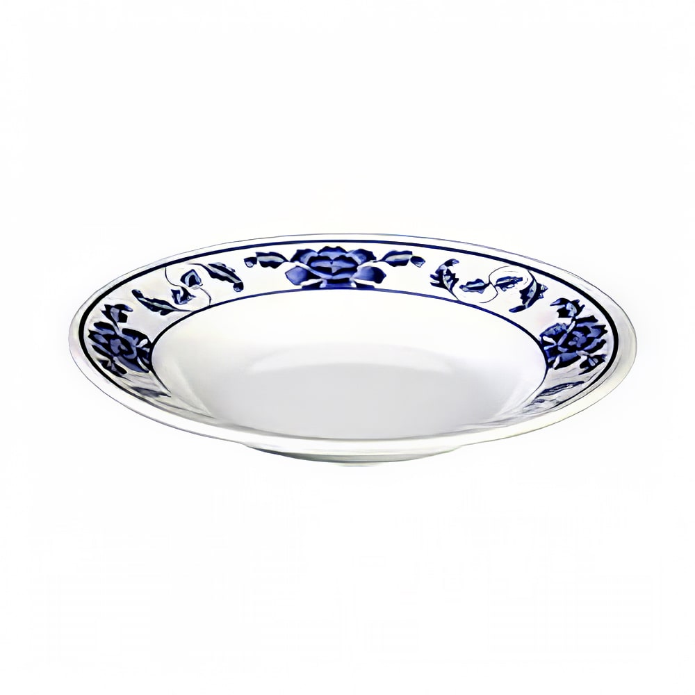 Thunder Group 1110TB 10 3/8" Round Lotus Soup Plate - Melamine, White/Blue