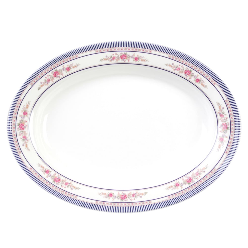 Thunder Group 2114AR 14 1/8" x 10 5/8" Oval Platter - Melamine, Rose