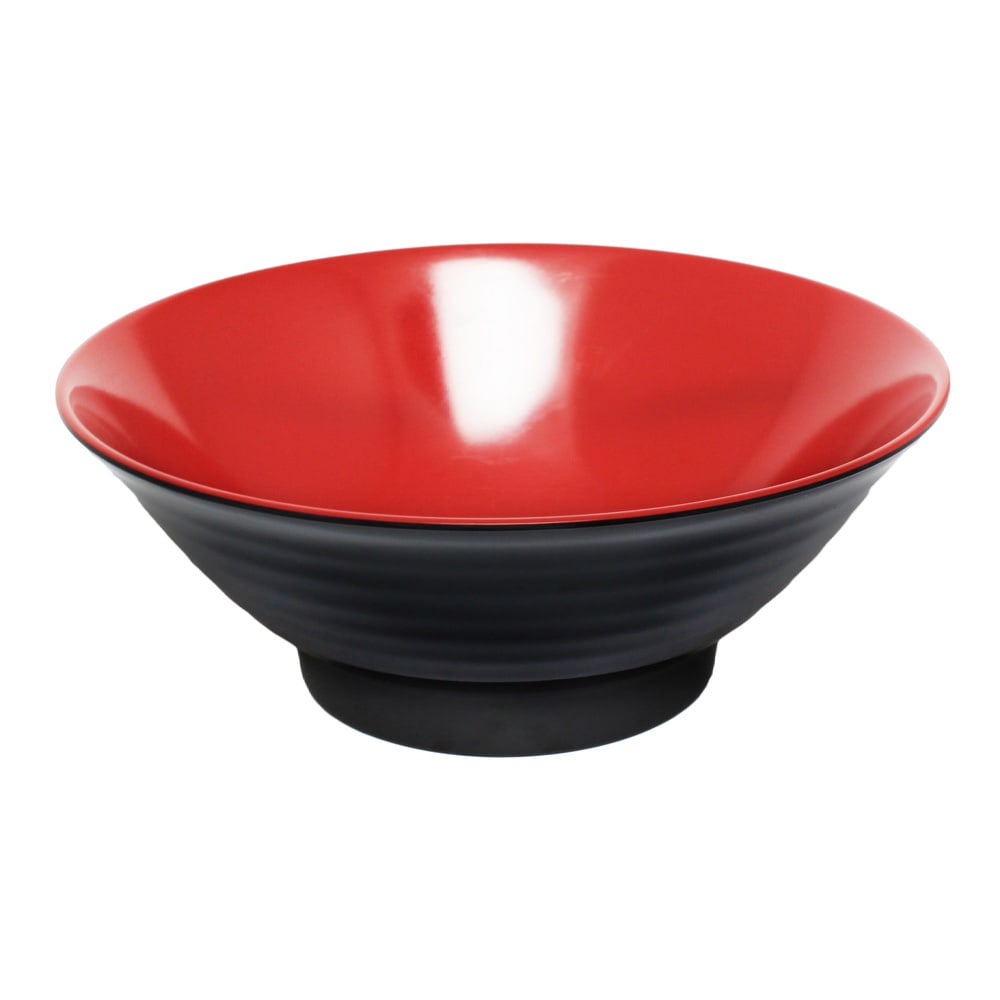 Thunder Group 5185JBR 42 oz Round Melamine Soba Noodle Bowl, Red/Black