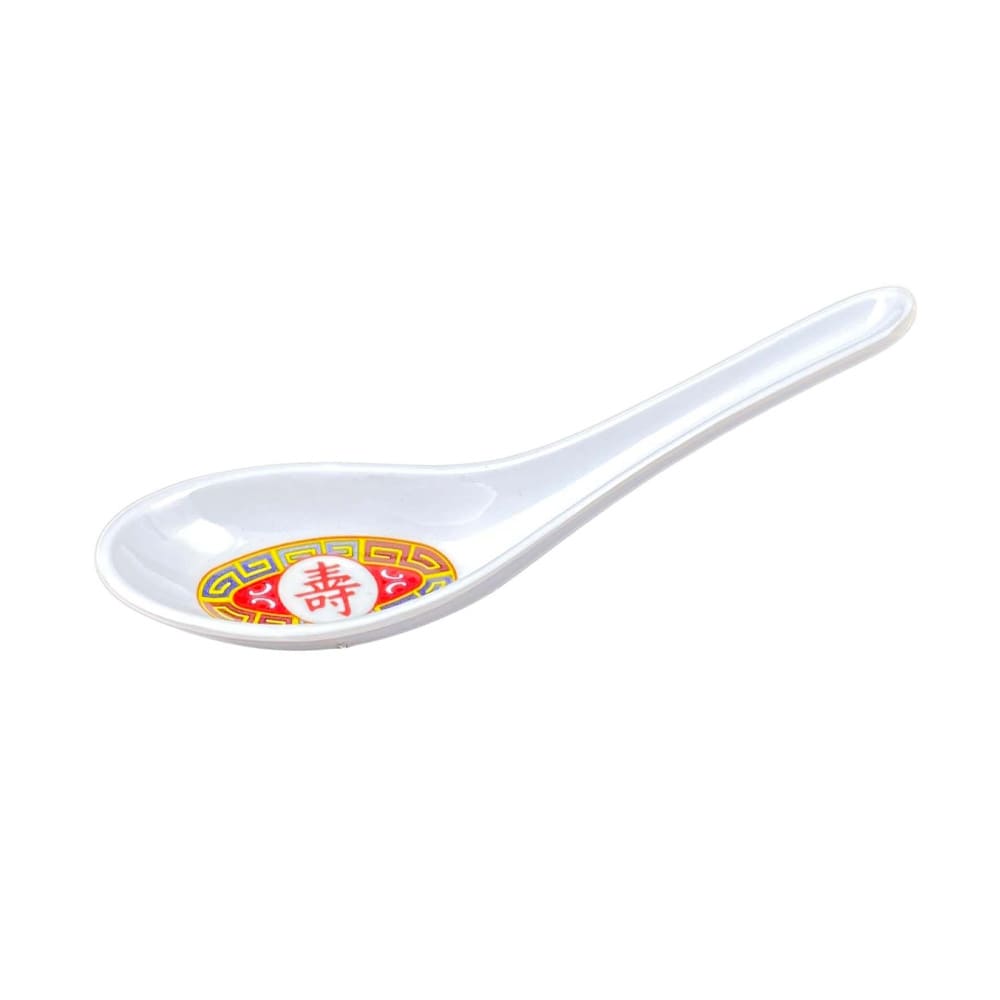 Thunder Group 7004TR 3/4 oz Melamine Soup Spoon, Red/White