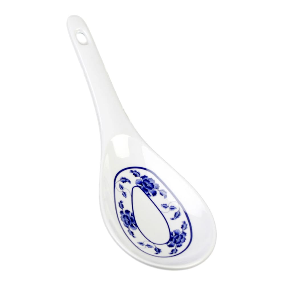 Thunder Group 7005B 1 1/2 oz Melamine Rice Ladle, White/Blue